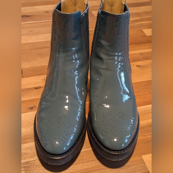 Angela Scott Teal Patent Leather Miss Kate Boots, EU39 EUC - Picture 4 of 10